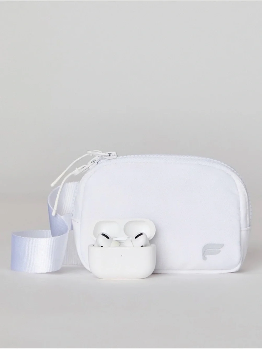Fabletics mini belt bag in classic white